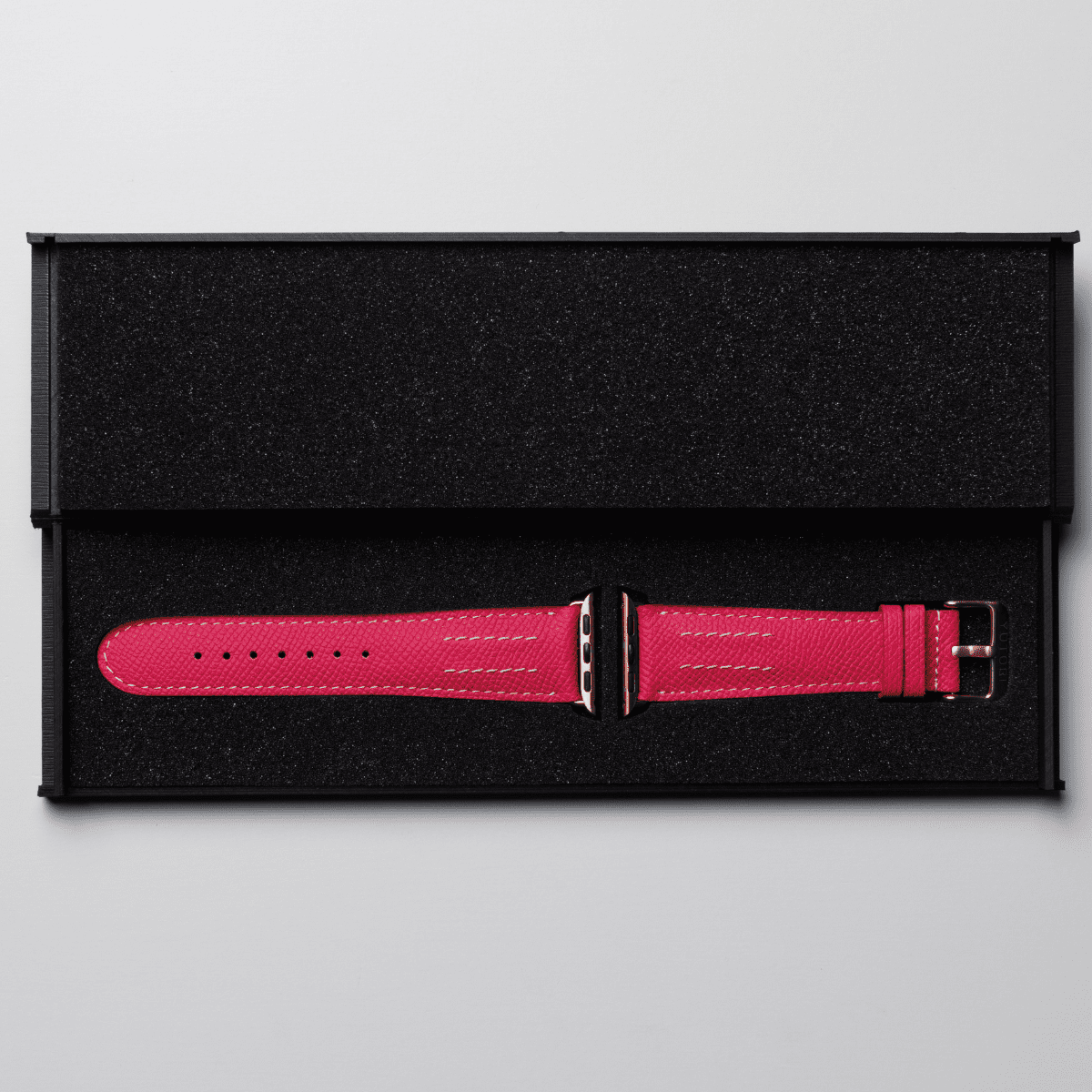 AppleWatchレザーバンド【38mm/40mm/41mm】(色:ピンク×ホワイトピンク)箱入り
