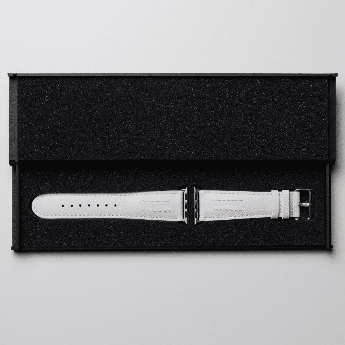 AppleWatchレザーバンド【42mm/44mm/45mm】(色:ホワイト×ピンク)箱入り