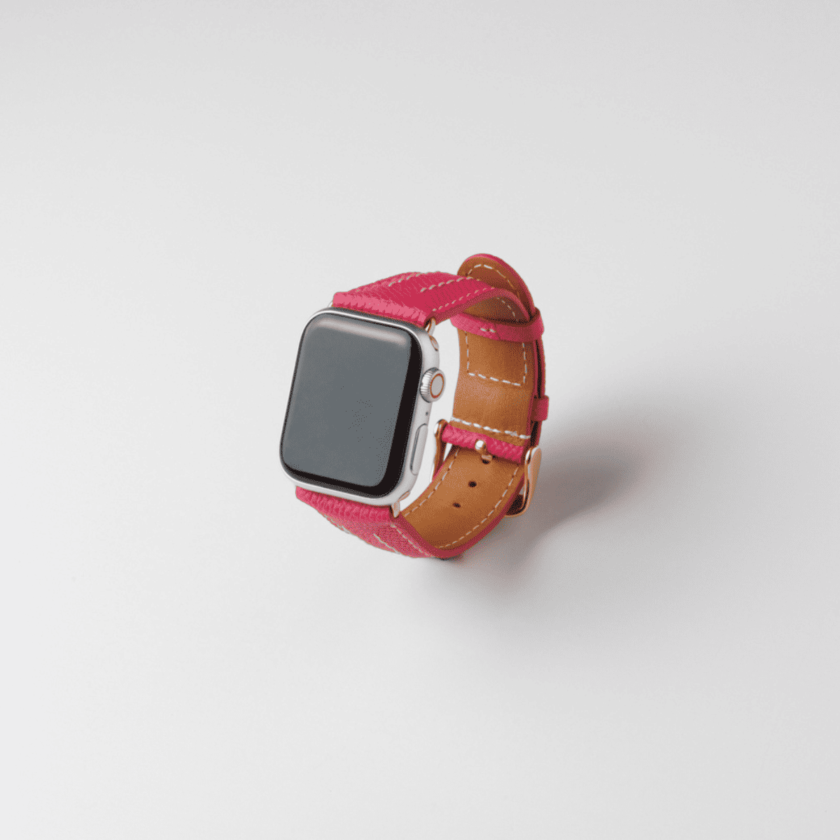 Apple Watch レザーバンド (色：ピンク)【38mm/40mm/41mm】