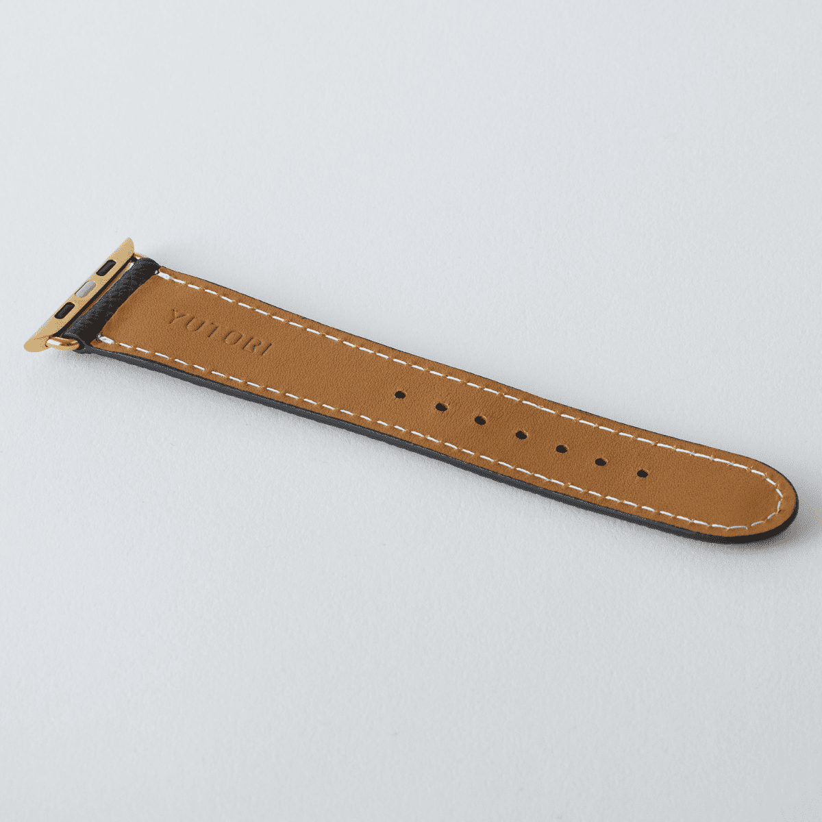 AppleWatchレザーバンド【42mm/44mm/45mm】(色:ブラック×ホワイト)裏面