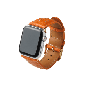 Apple Watch カーフレザーバンド(色：オレンジ)