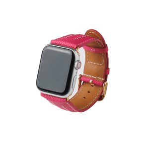 Apple Watch カーフレザーバンド(色：ピンク)