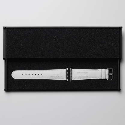 AppleWatchレザーバンド【42mm/44mm/45mm】(色：ホワイト×ピンク)箱入り