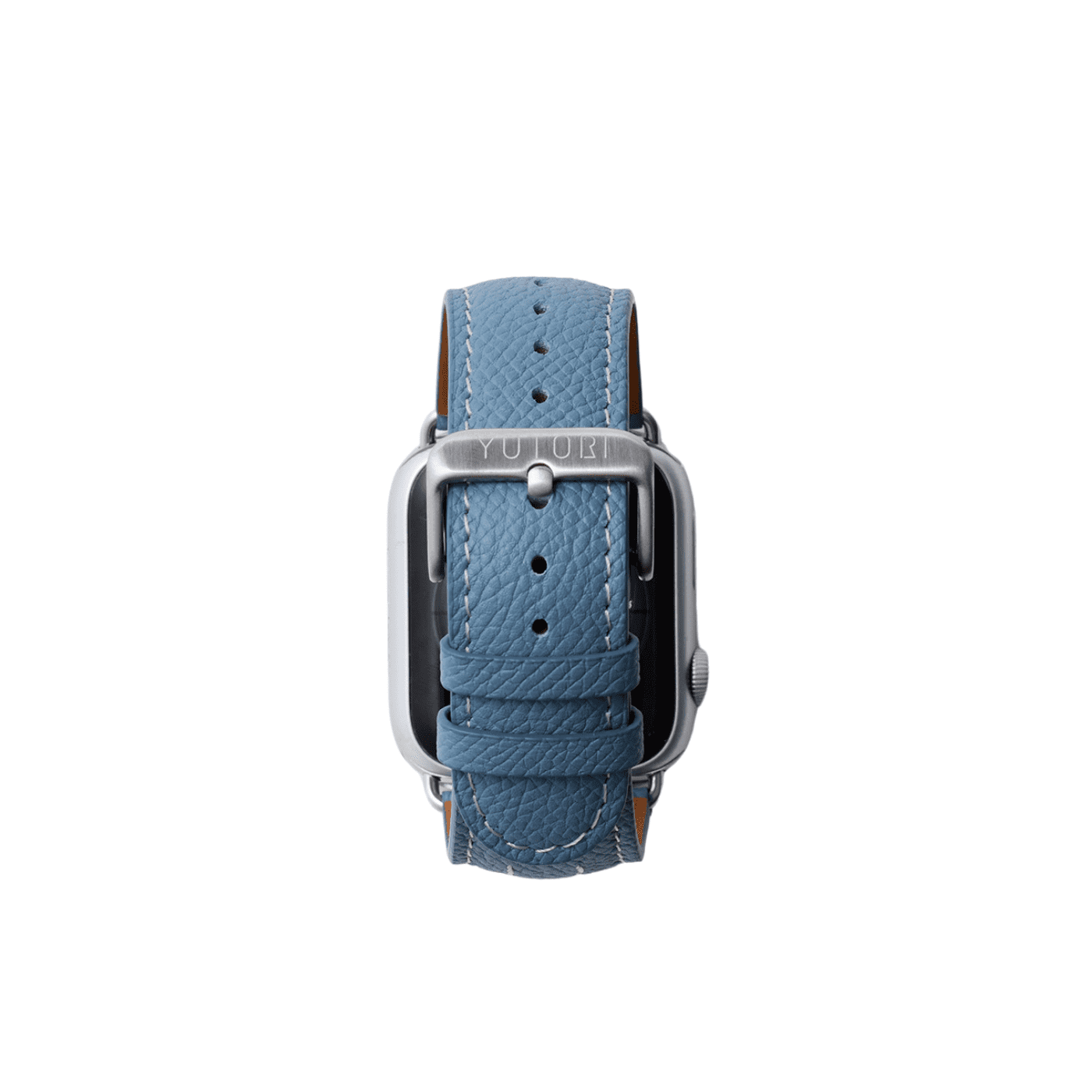 【YUTORI】AppleWatch用ラグジュアリーレザーバンド(色：ターコイズ、シルバー金具)背面