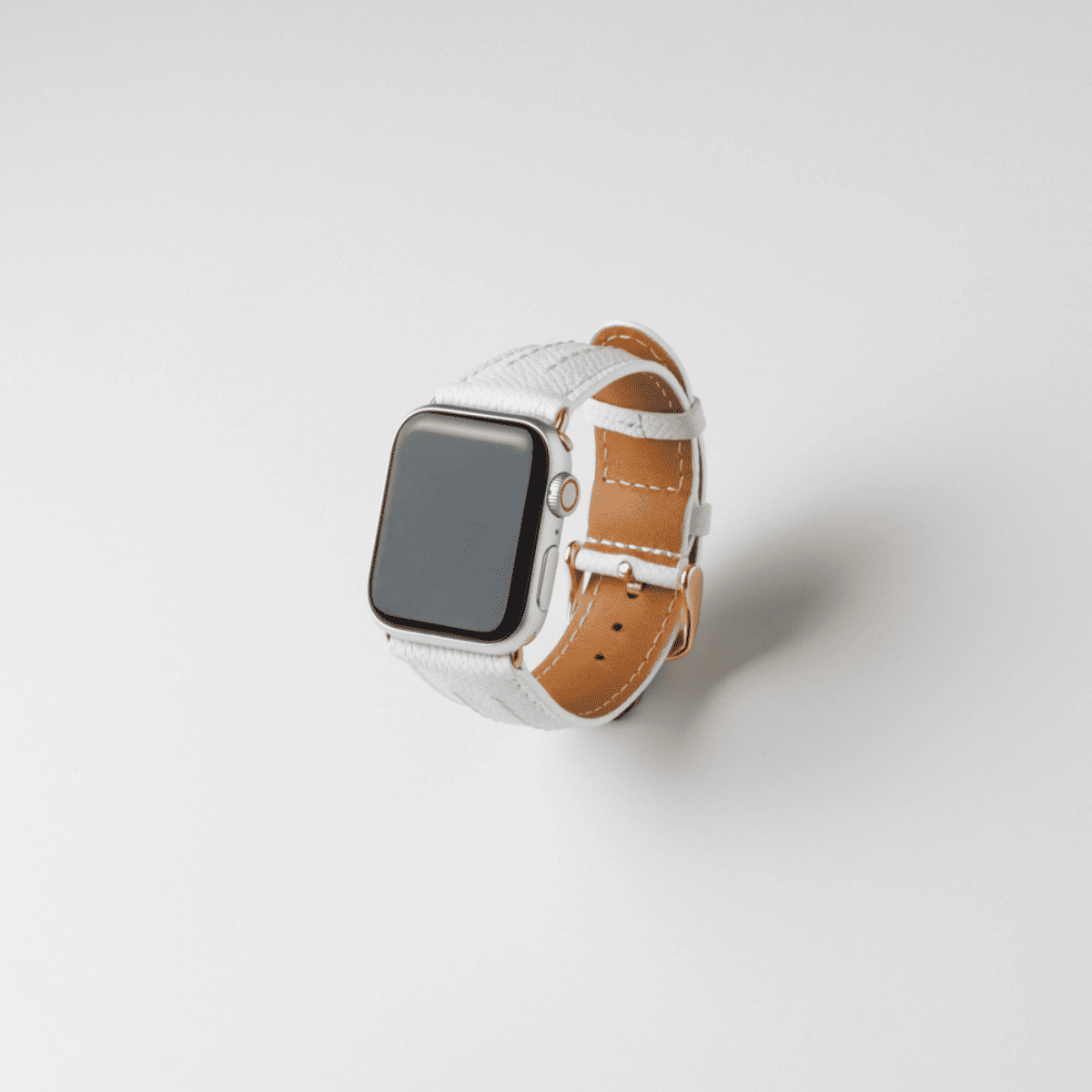 Apple Watch レザーバンド【42mm/44mm/45mm/49mm】 (色：ホワイト)