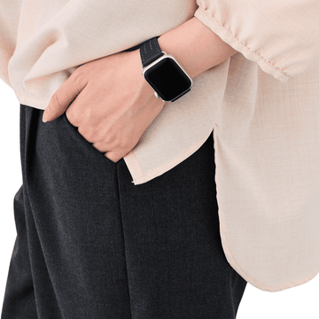 AppleWatch シェーブルレザーバンド(色：インクブルー