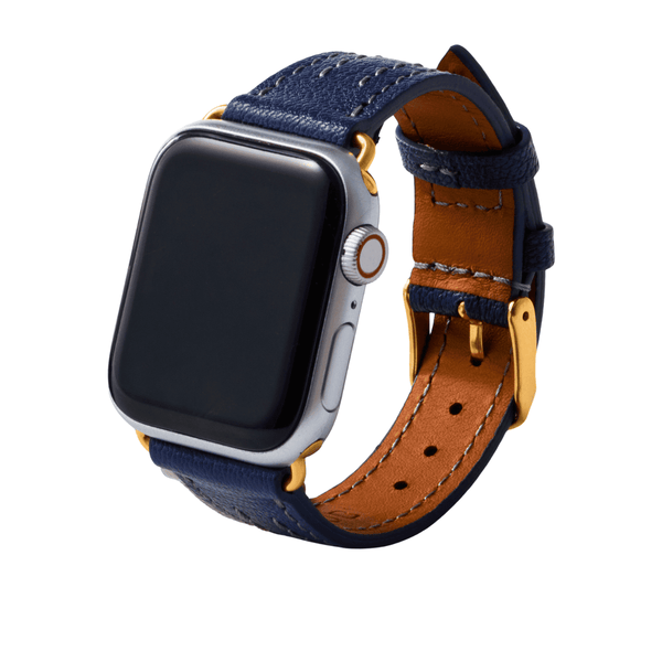 AppleWatch シェーブルレザーバンド(色：インクブルー)