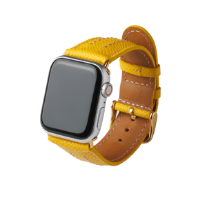 Apple Watch カーフレザーバンド(色：イエロー)